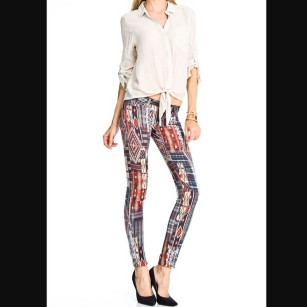 Etienne Marcel tribal print jean size 25